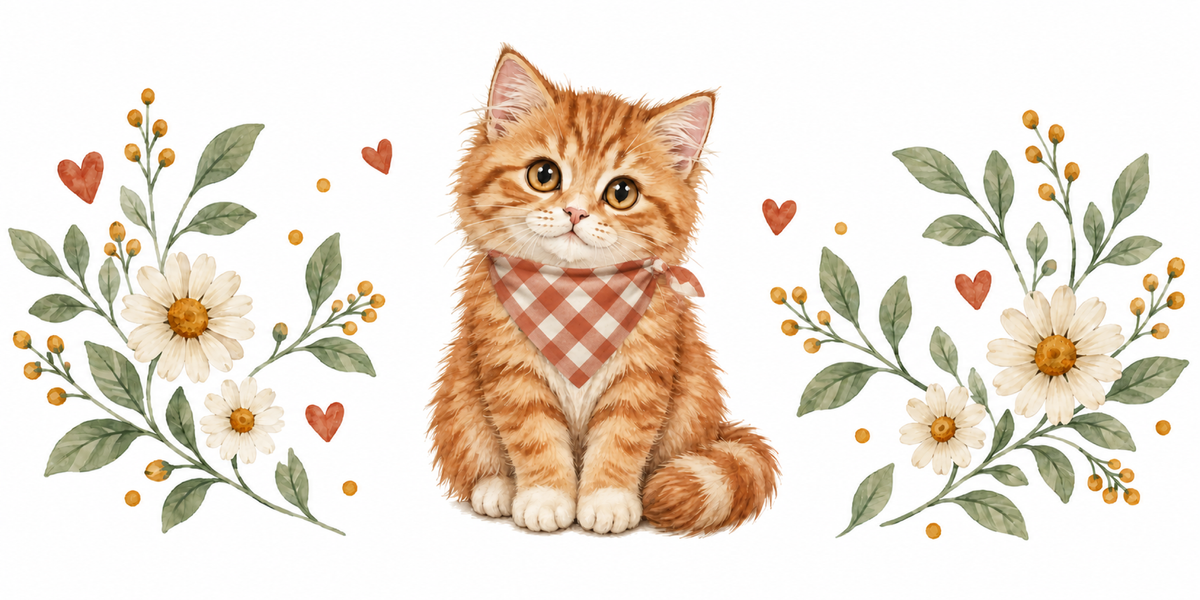 Visuel Chaton foulard vichy