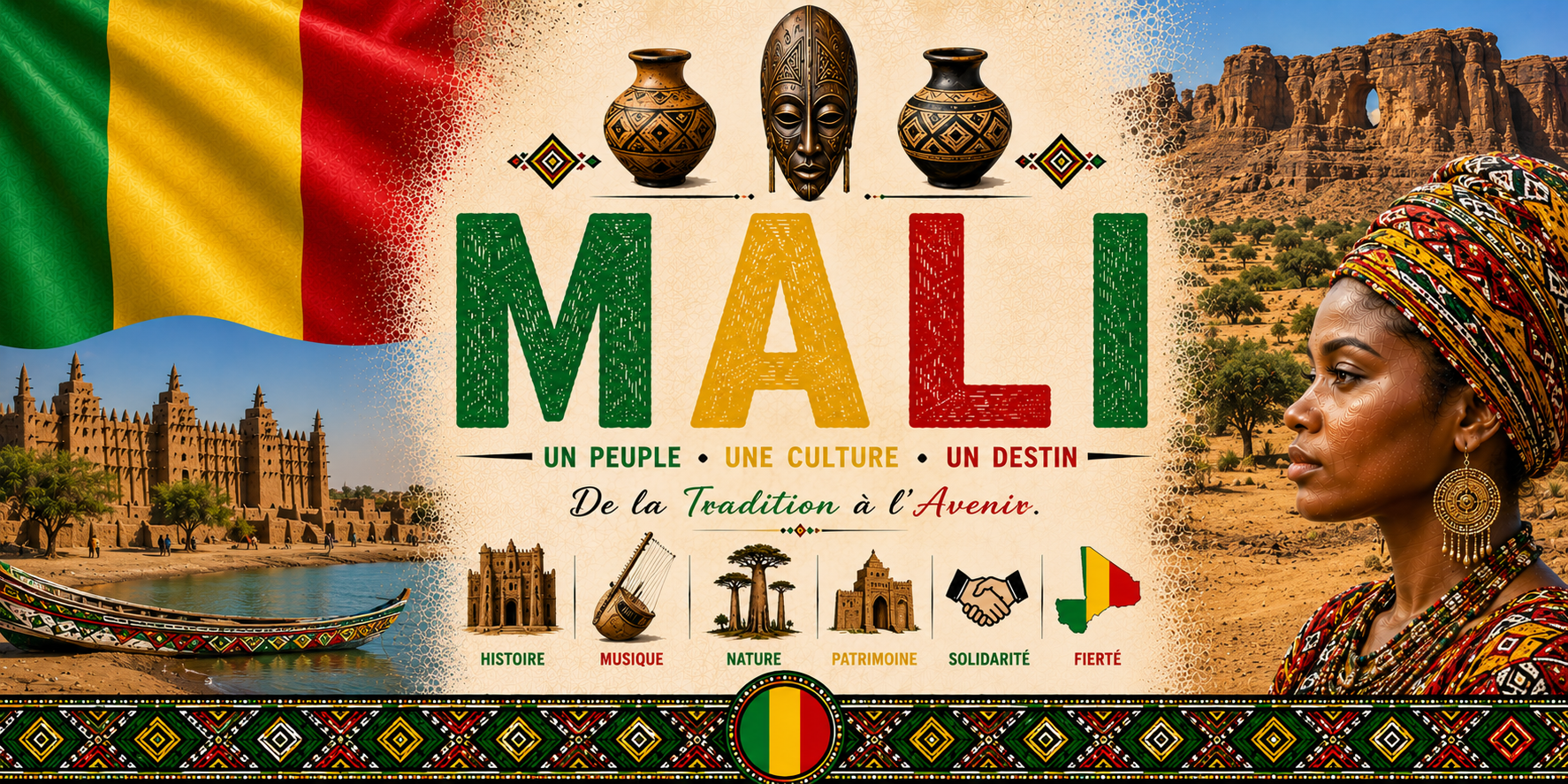 Mug Souvenir Mali - Djenné & Culture Mandingue