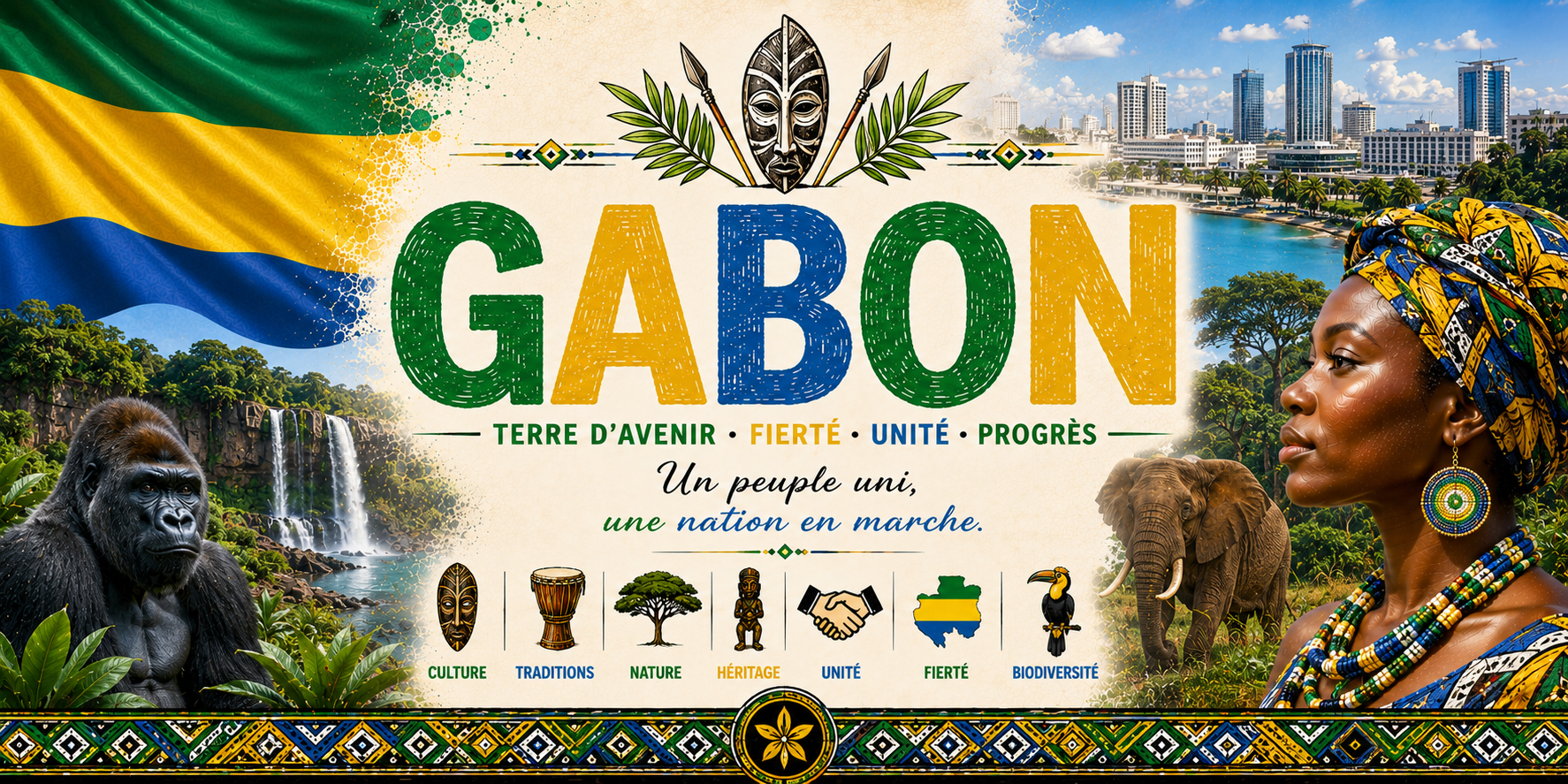 Mug Souvenir Gabon - Forêt Équatoriale & Nature