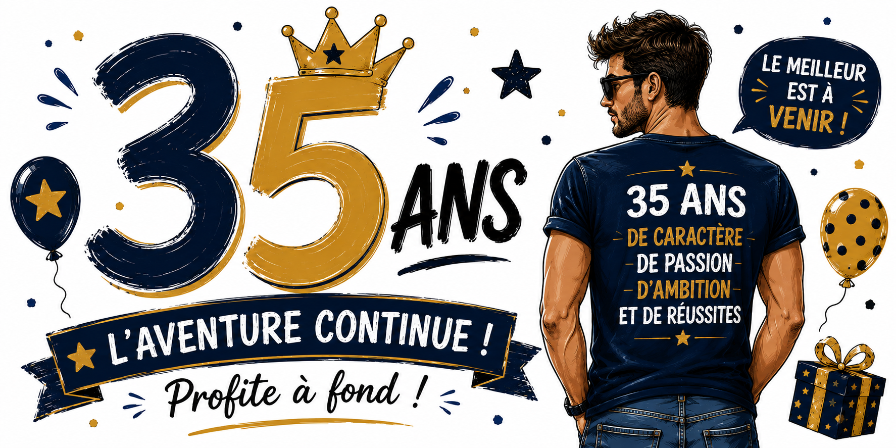 Mug 35 ans Homme - De Caractère, de Passion et d'Ambition