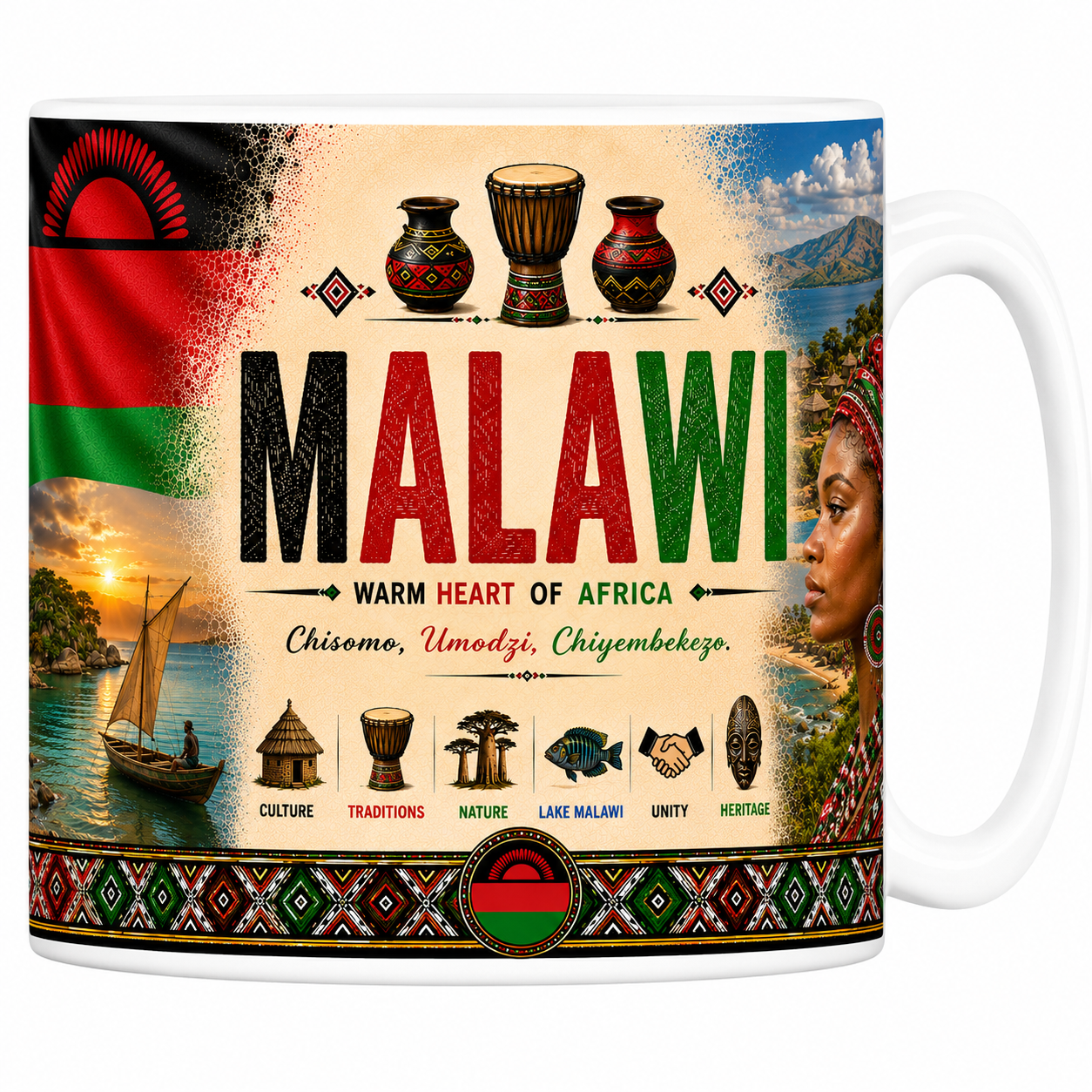 Mug Souvenir Malawi - Lac & Cœur de l'Afrique