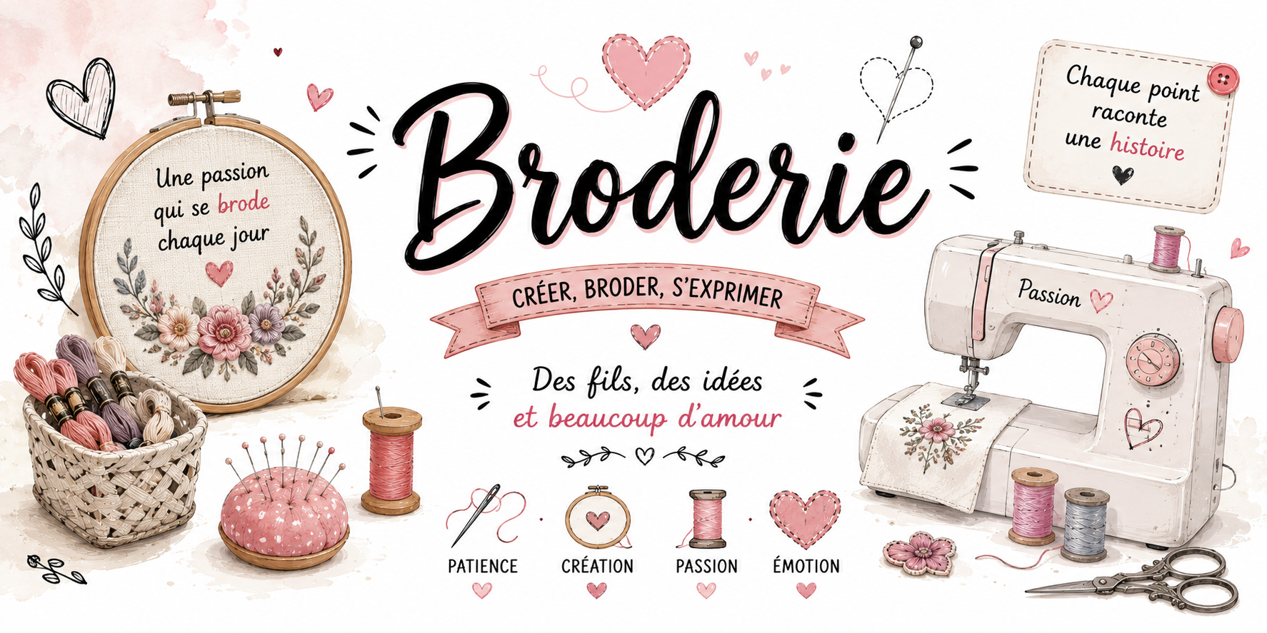 Mug Broderie - Art du Point Délicat