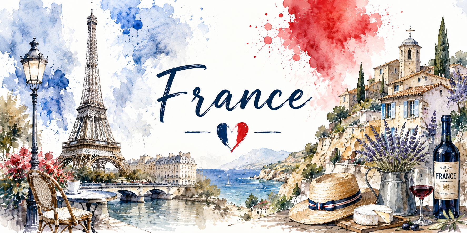 Mug France Aquarelle - L'Art de Vivre à la Française