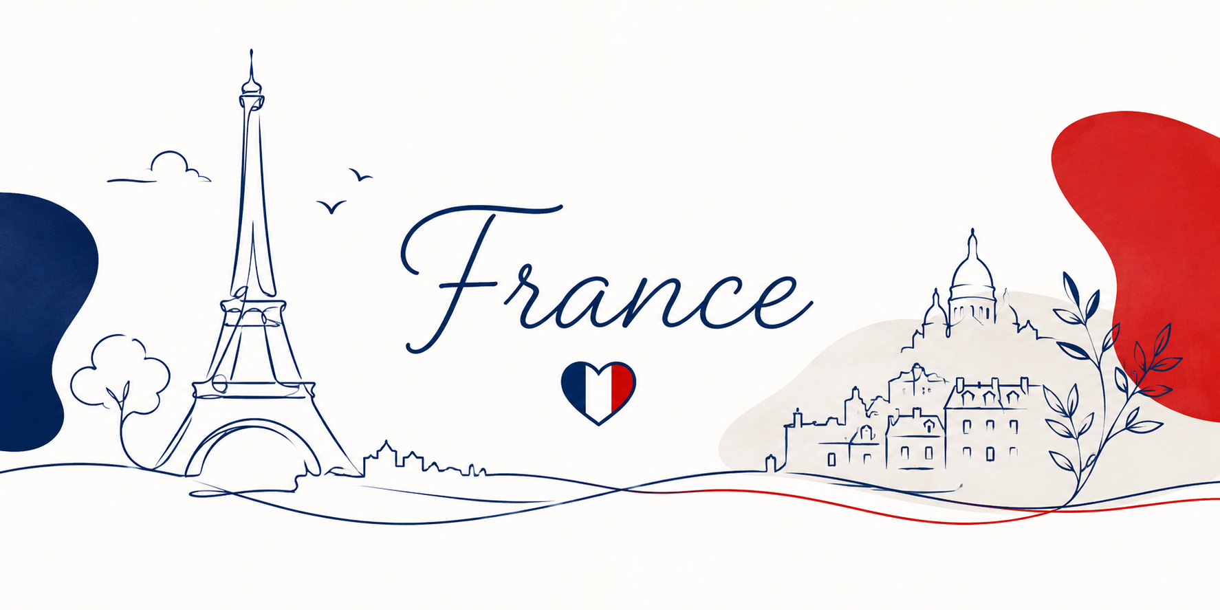 Mug France Ligne Épurée - Tour Eiffel & Sacré-Cœur au Trait