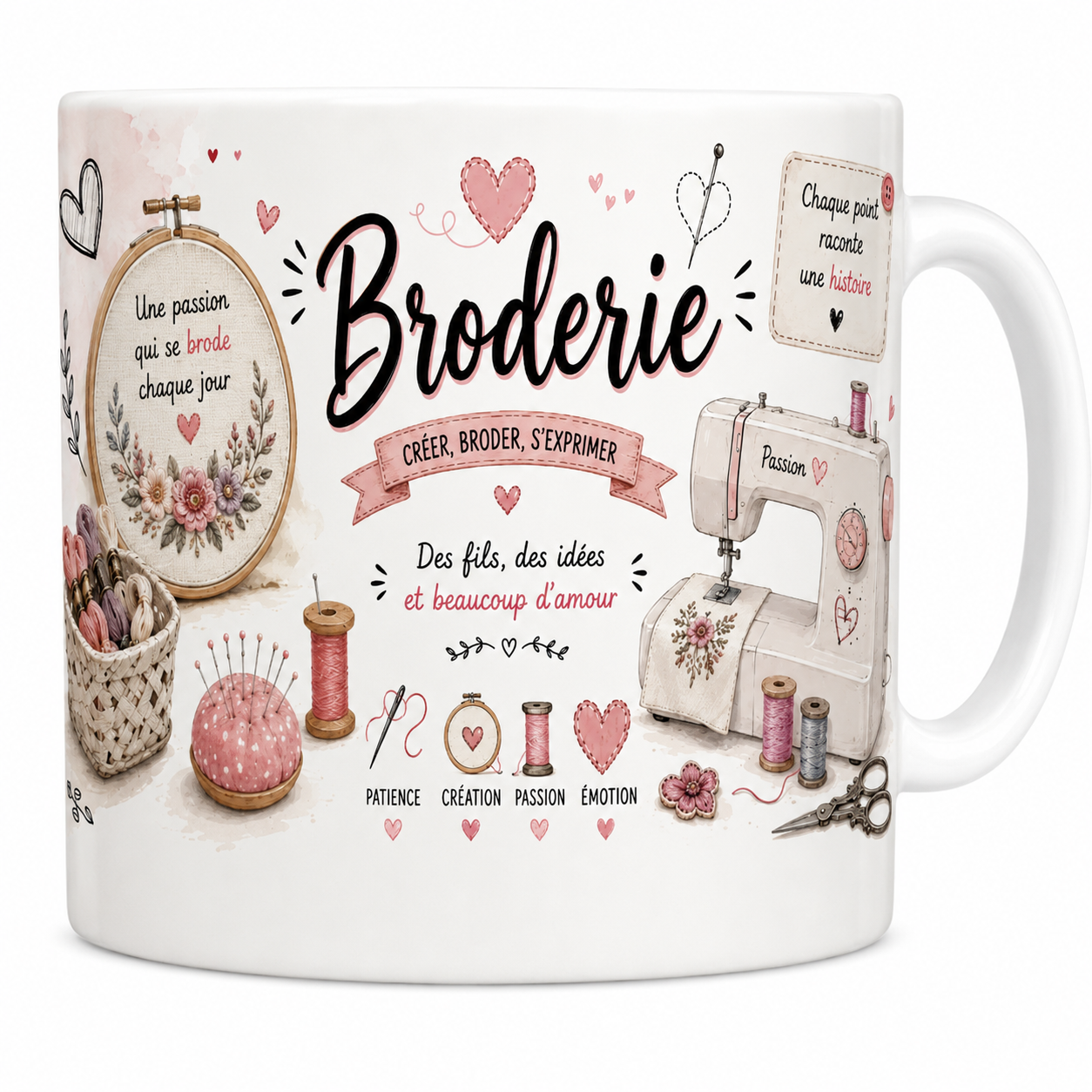 Mug Broderie - Art du Point Délicat