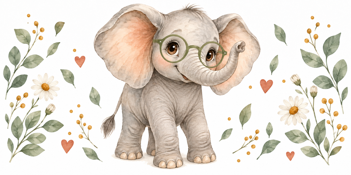 Visuel Éléphant lunettes
