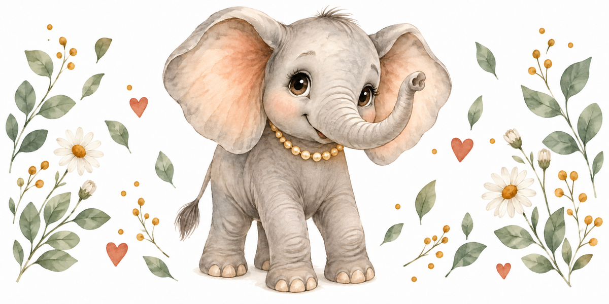 Visuel Éléphant collier de perles