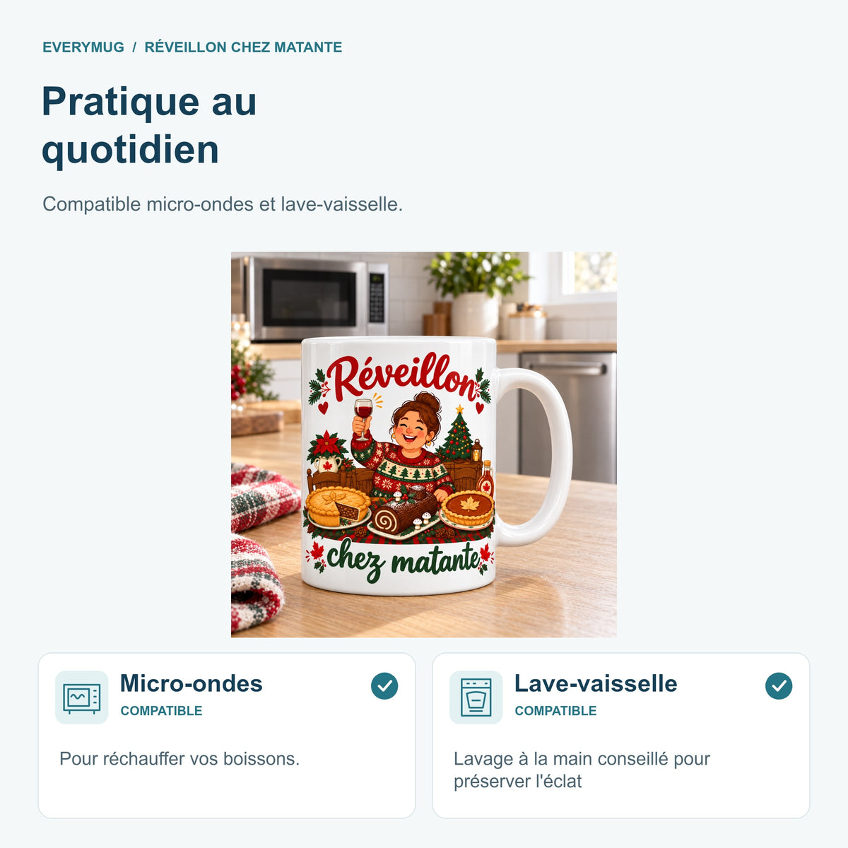 Mug Réveillon chez matante — micro-ondes-lave-vaisselle