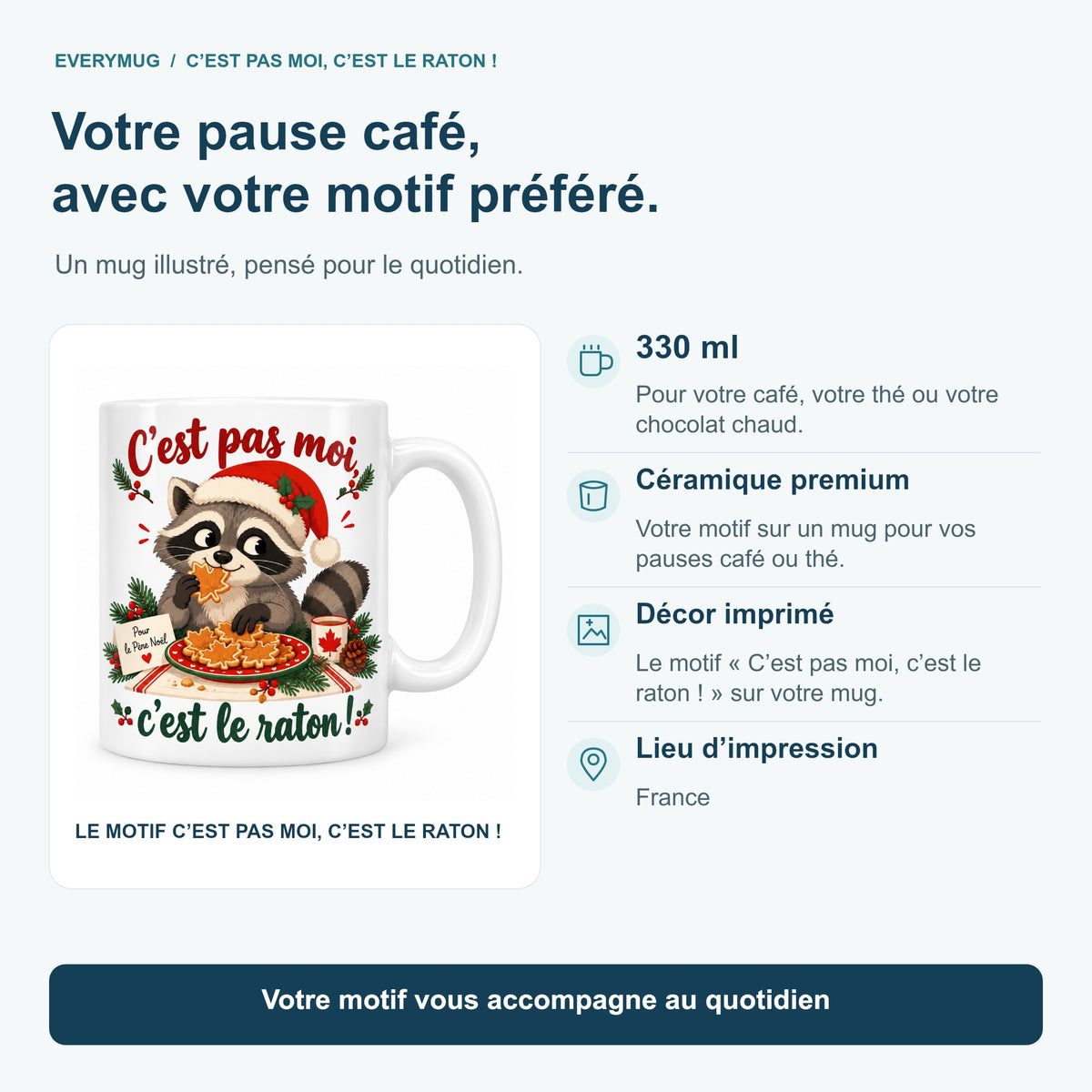 Mug C’est pas moi, c’est le raton ! — caracteristiques