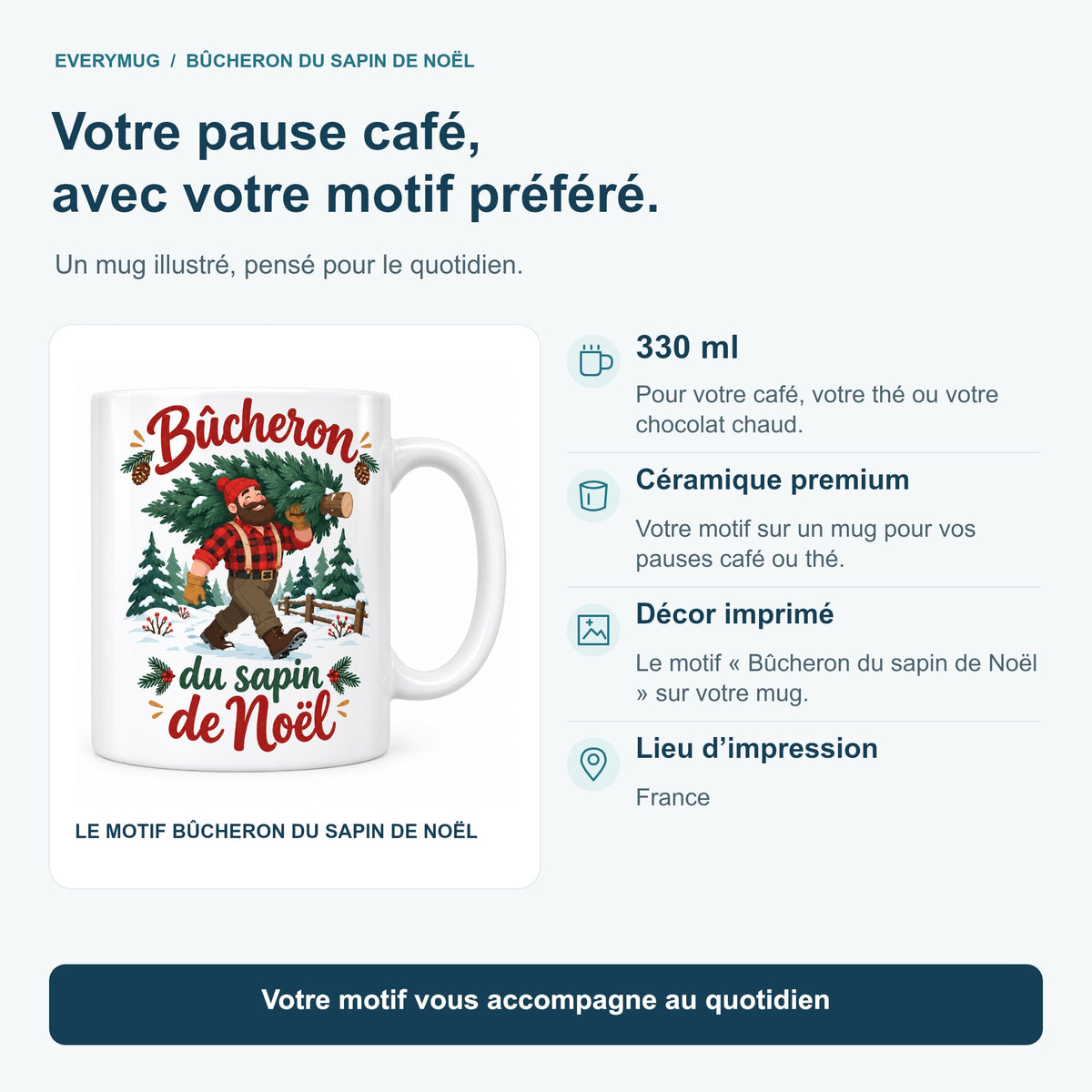 Mug Bûcheron du sapin de Noël — caracteristiques