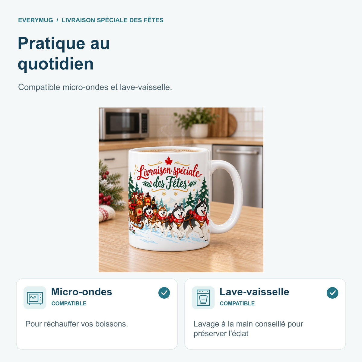 Mug Livraison spéciale des Fêtes — micro-ondes-lave-vaisselle