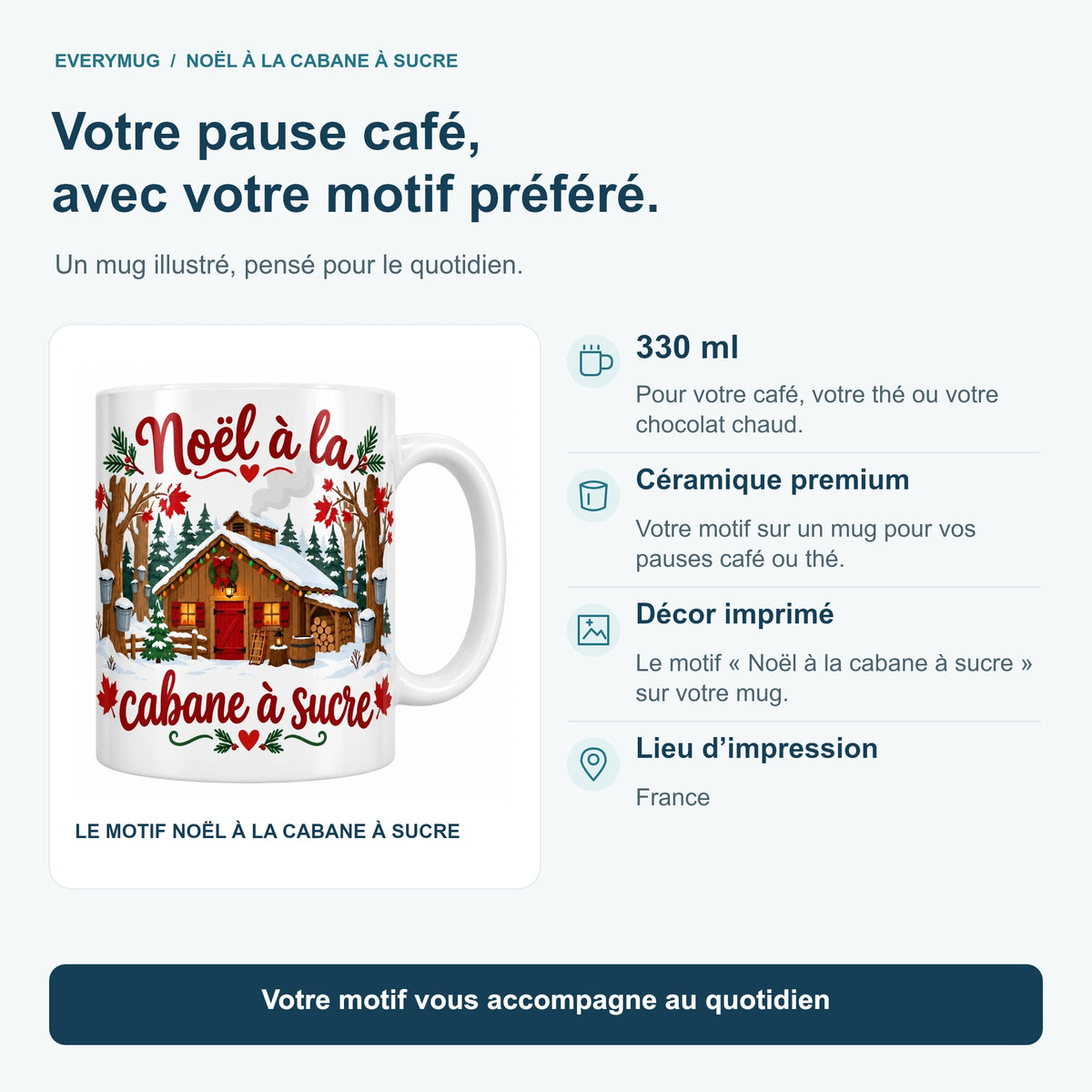 Mug Noël à la cabane à sucre — caracteristiques