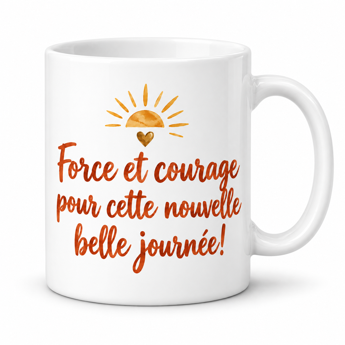 Mug Force et Courage terracotta