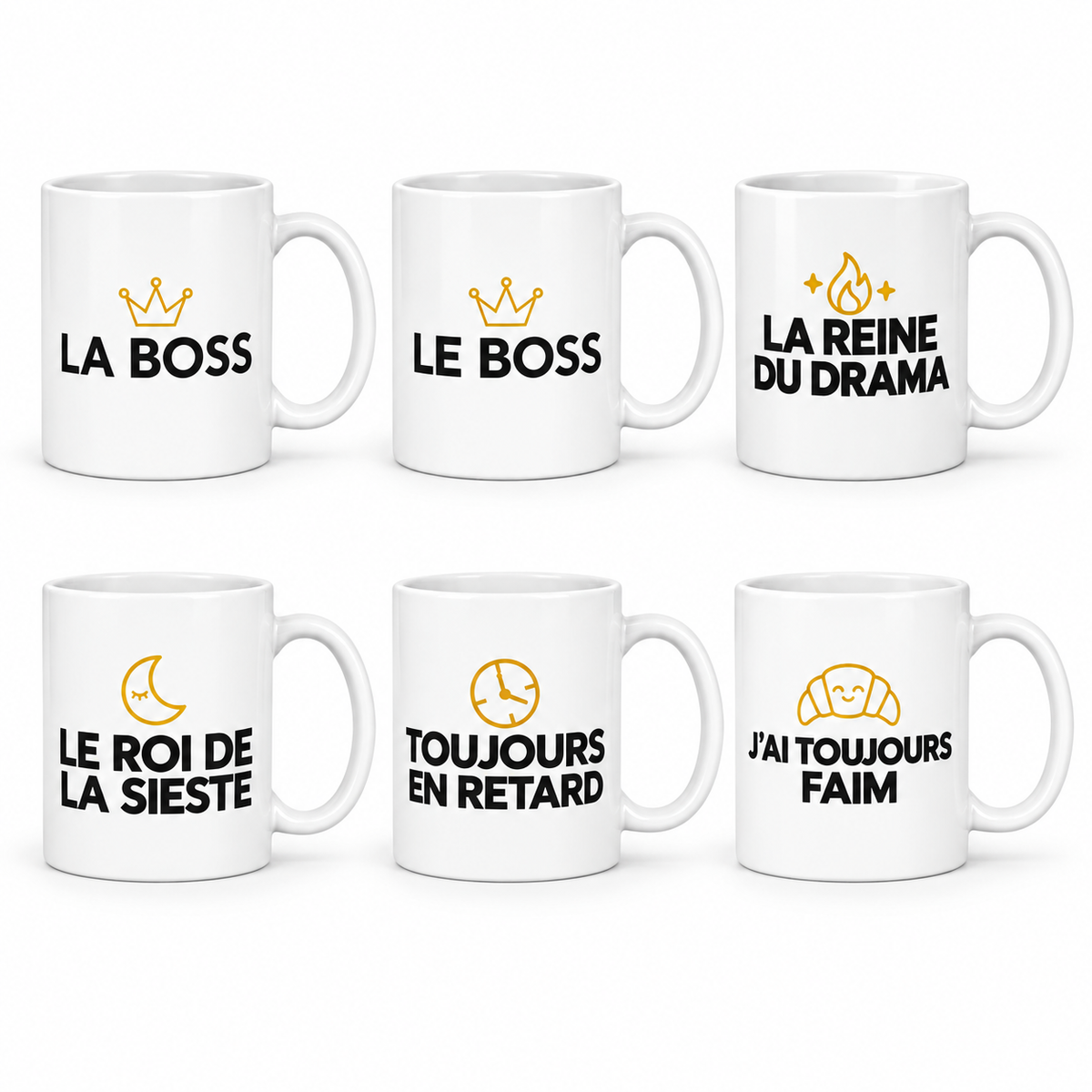 Lot de 6 mugs La Bande de Potes, six rôles