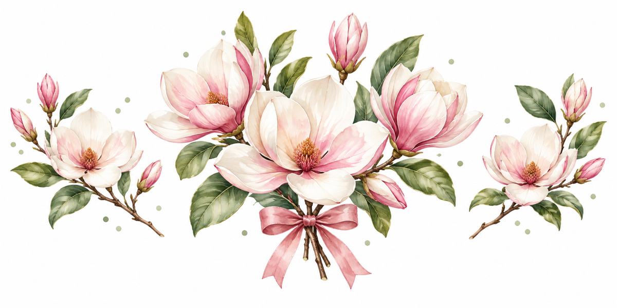 Visuel Magnolia ruban rose