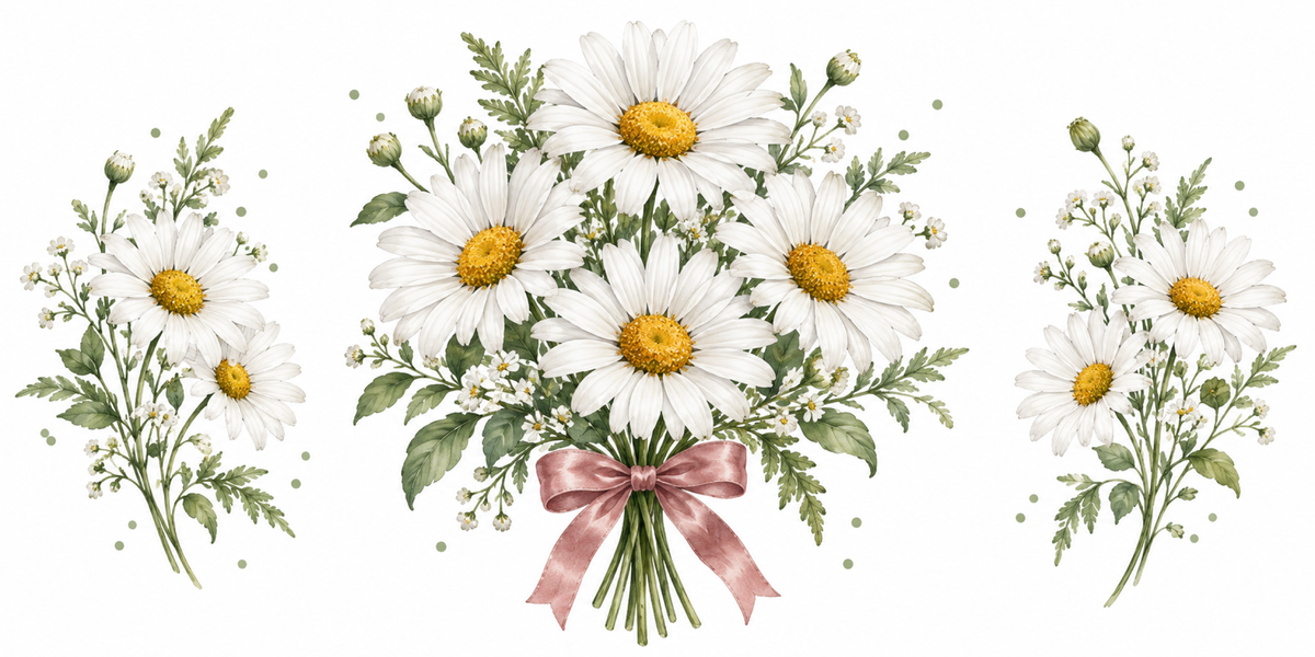 Visuel Marguerite ruban rose