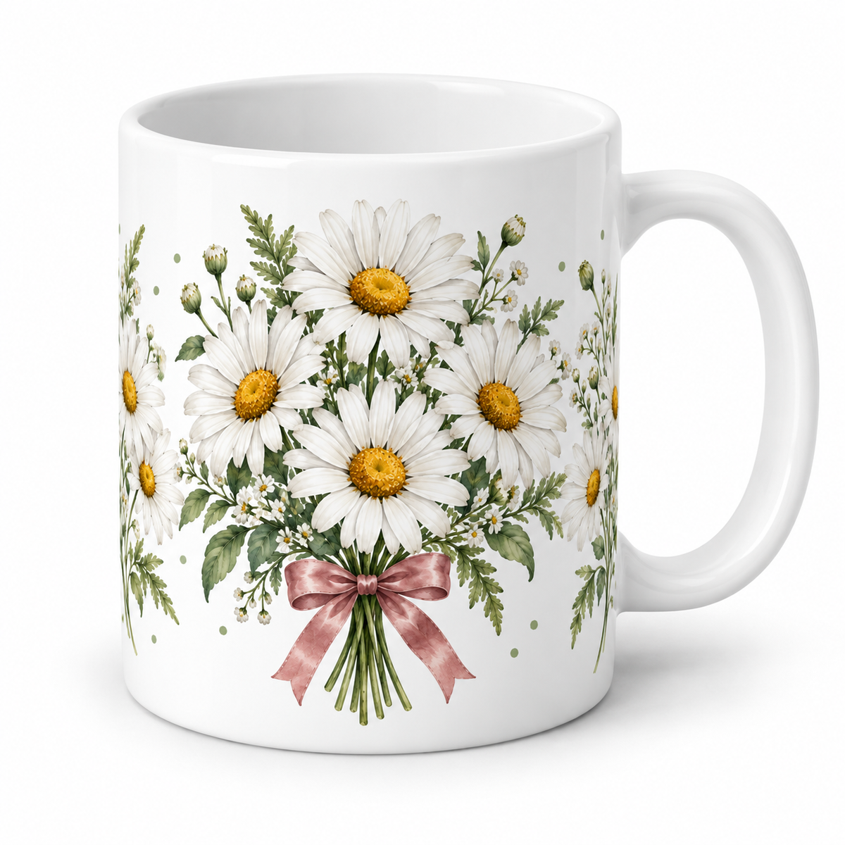 Mug Marguerite ruban rose