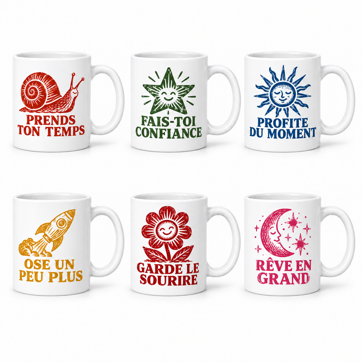 Lot de 6 mugs Petites Vérités - les six mugs de la série