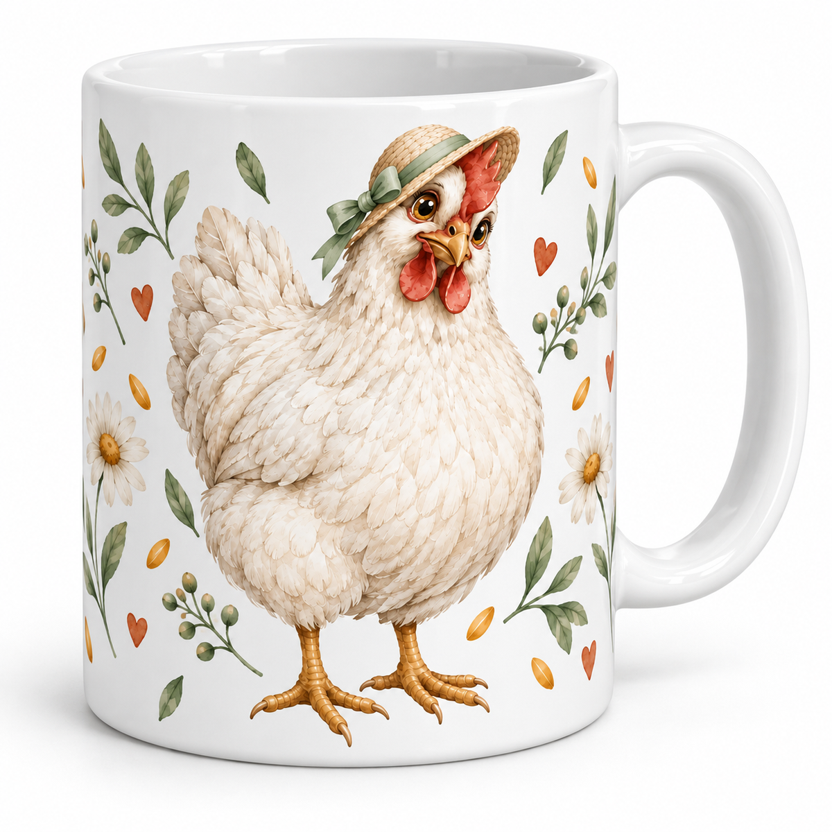 Mug Poule chapeau de paille