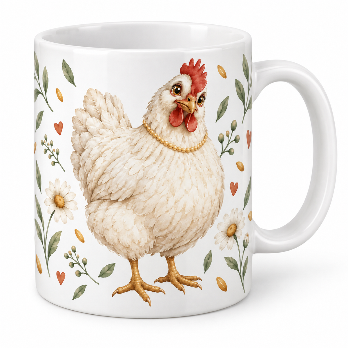 Mug Poule collier de perles