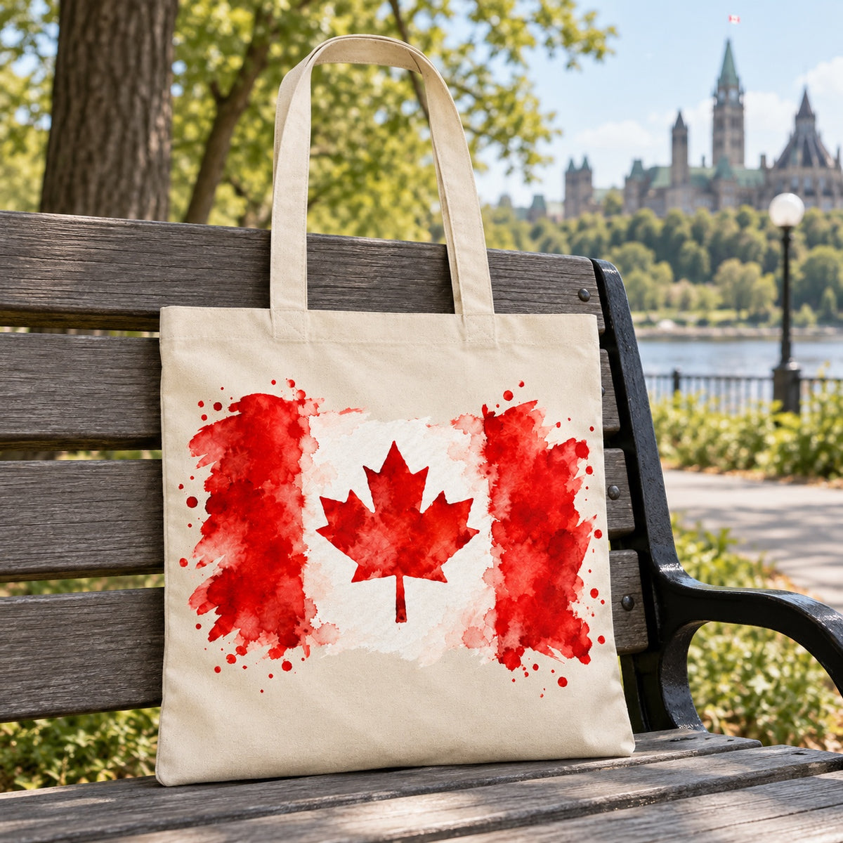 Tote bag Drapeau du Canada Essentiel en situation