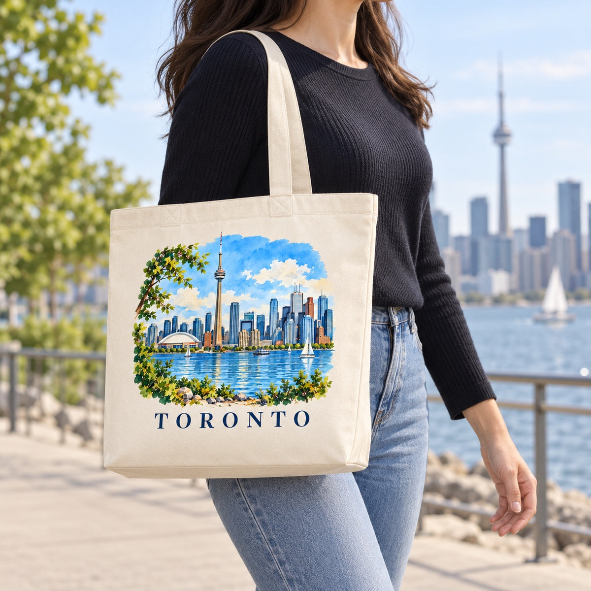 Tote bag Toronto Premium porté à l'épaule
