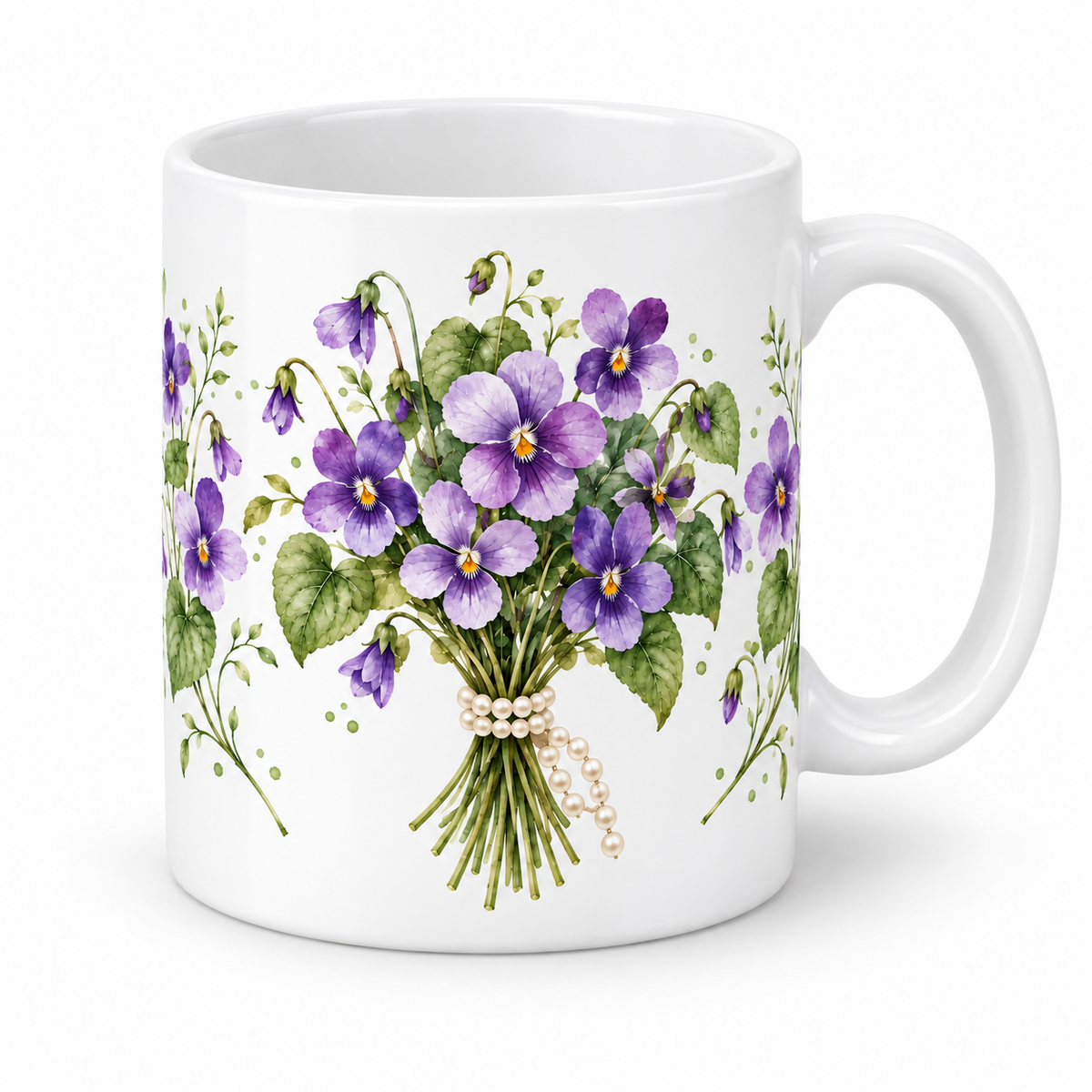 Mug Violette collier de perles