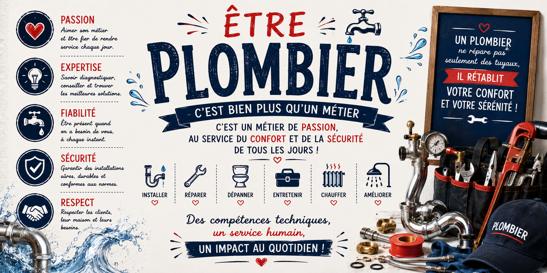 Mug Plombier - Plus qu'un Métier, Une Vocation