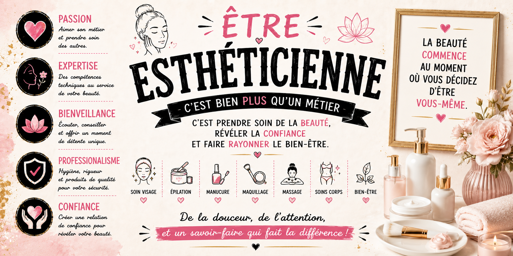 Mug Esthéticienne - Plus qu'un Métier, Une Vocation