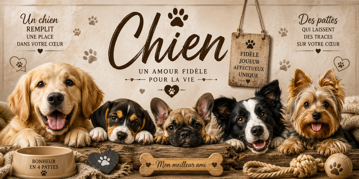Design imprimé du mug Chien, illustration aquarelle d'un chien, compagnon fidèle