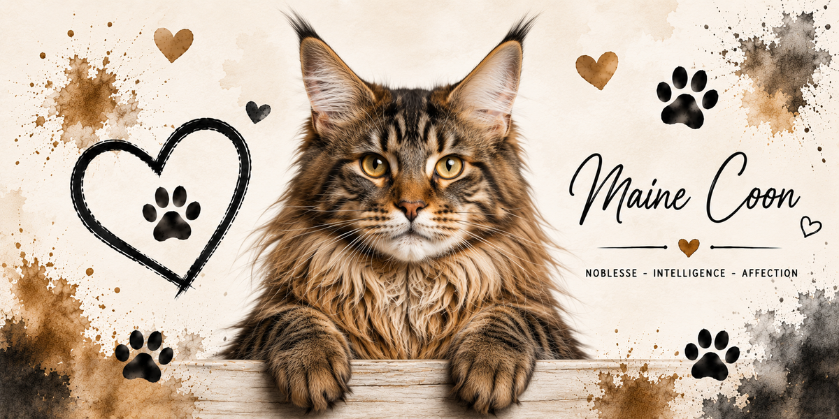 Design imprimé du mug Maine Coon, maine coon en aquarelle, géant tout tendre