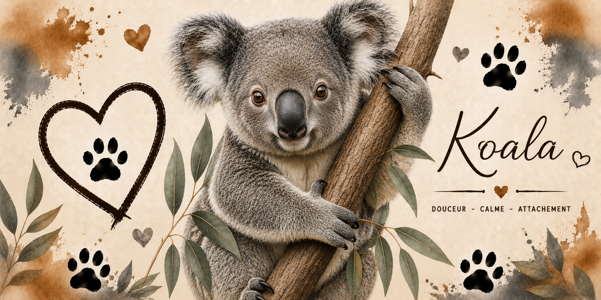 Design imprimé du mug Koala, koala en aquarelle, calme et attachement