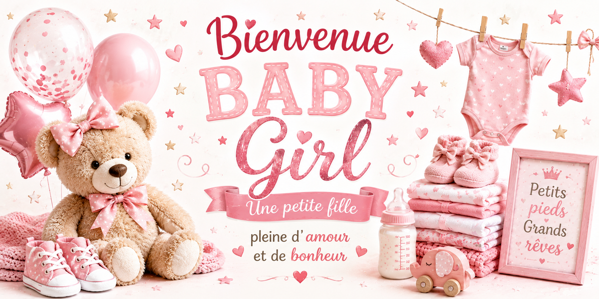 Design imprimé du mug Baby Girl, naissance baby girl, bienvenue petite princesse, rose