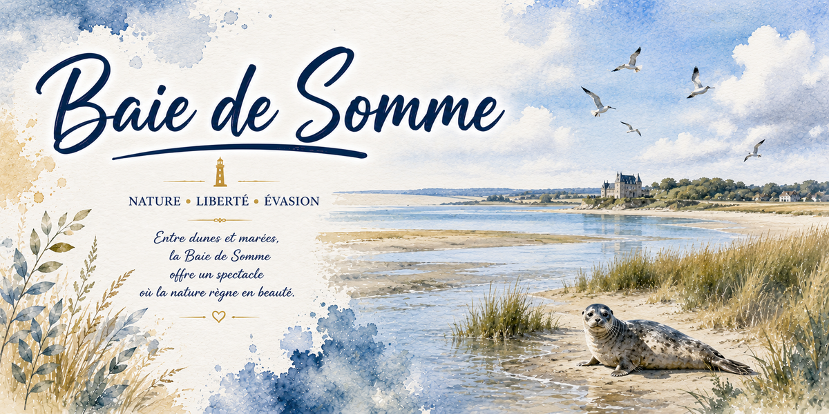 Design du mug Baie de Somme : phoque veau-marin, dunes, oiseaux et citation « Entre dunes et marées »