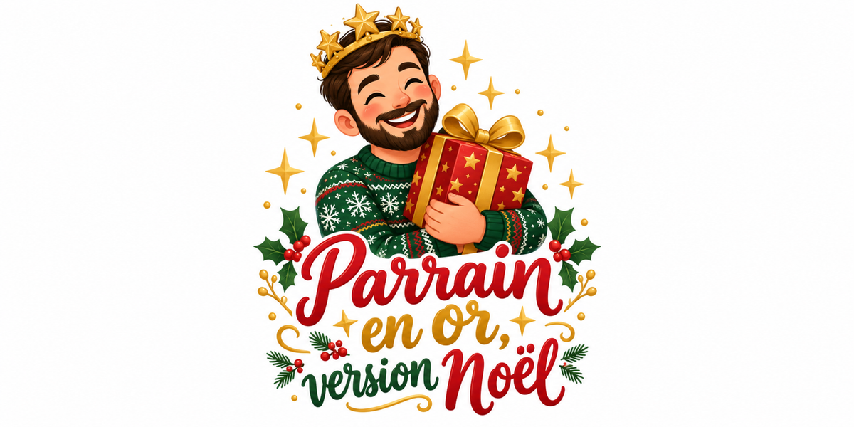 Visuel à plat du mug de Noël Parrain