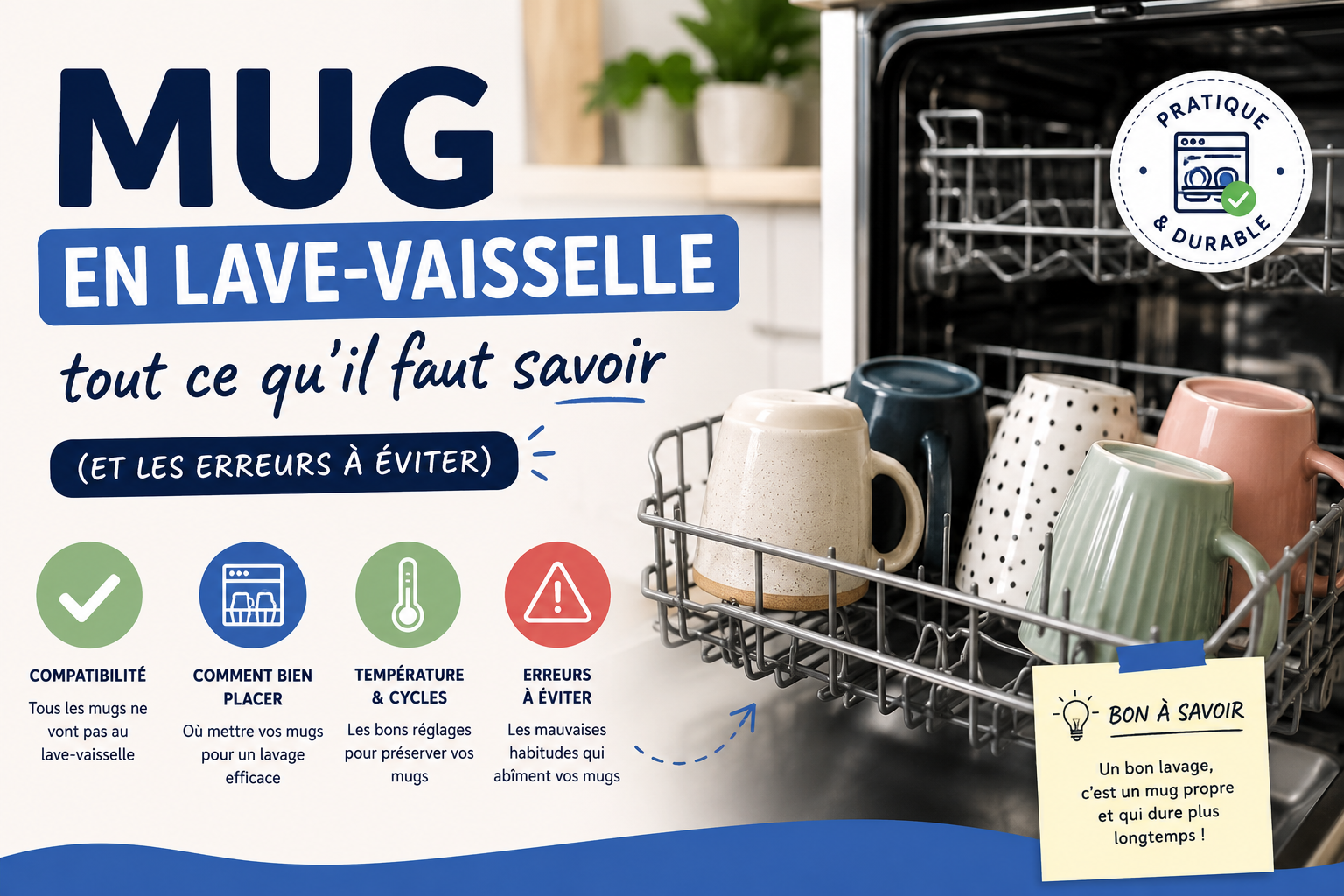 Mug en lave-vaisselle : tout ce qu'il faut savoir (et les erreurs à éviter)