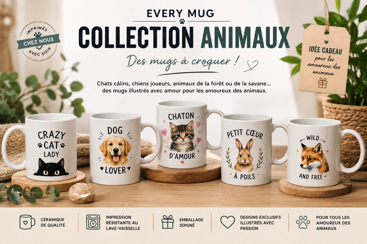 Collection de mugs caractère et humour Every Mug avec citations drôles et designs originaux, mugs en céramique pour cadeau humoristique et personnalité décalée.
