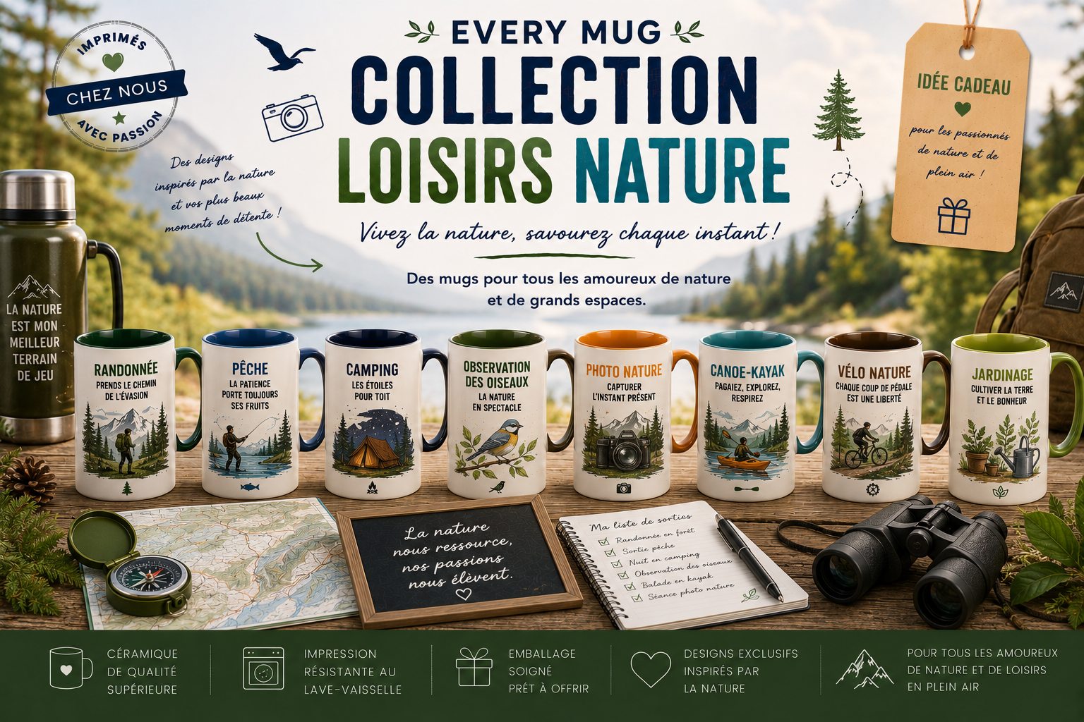 Collection mugs musique EveryMug — guitariste, pianiste, batteur et DJ en céramique