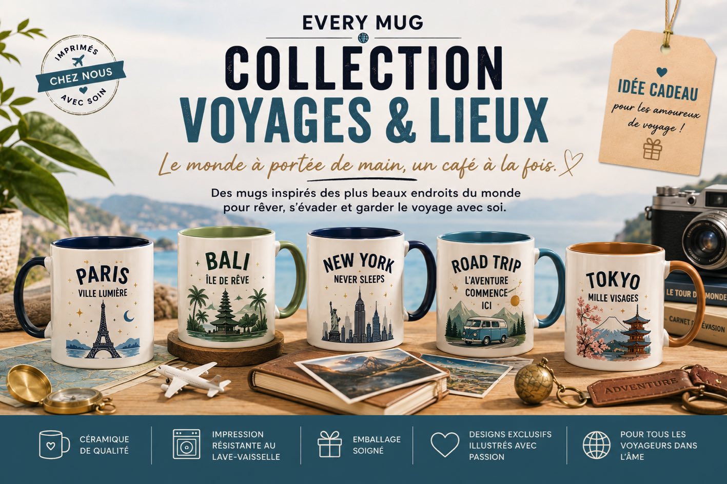 collection mugs voyages et lieux 