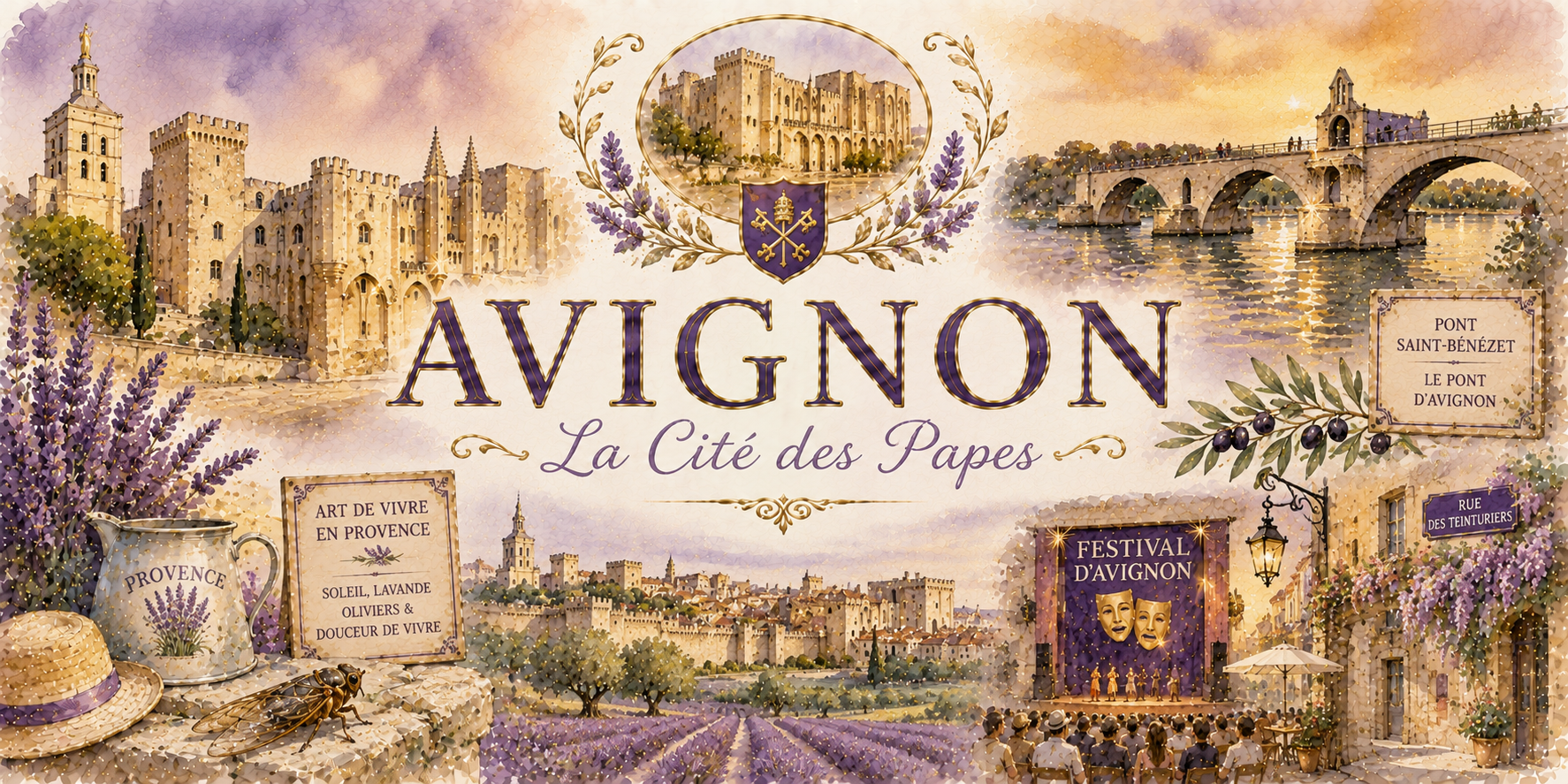 Mug Avignon - La Cité des Papes, L'Art de Vivre Provençal