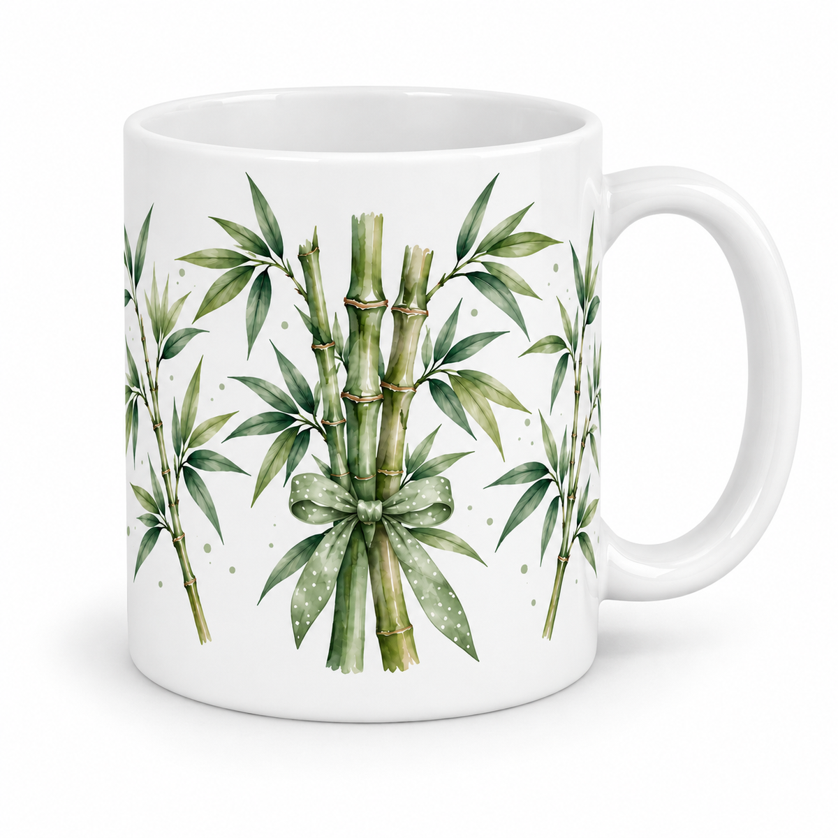 Mug Bambou au ruban sauge