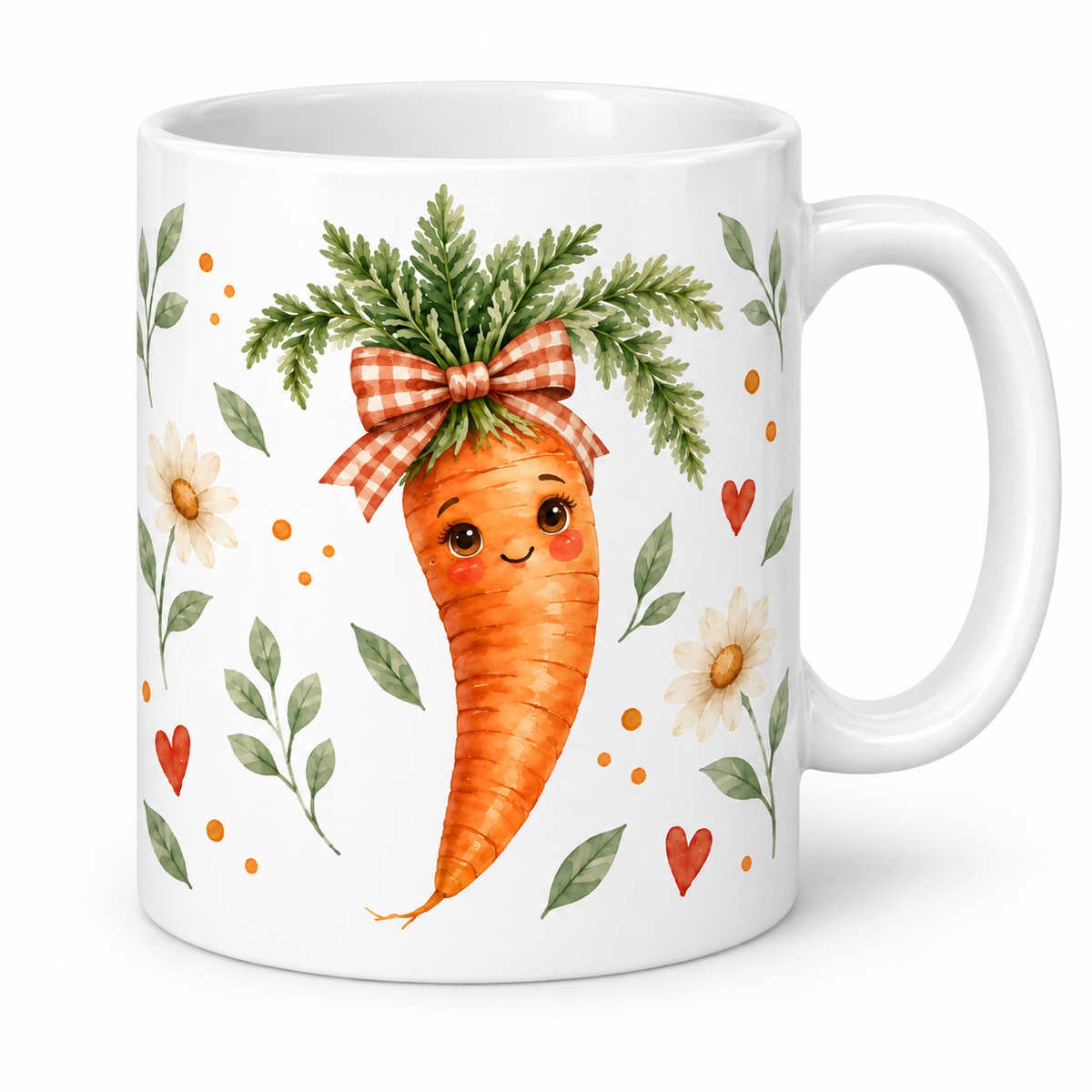 Mug Carotte au nœud vichy rouge