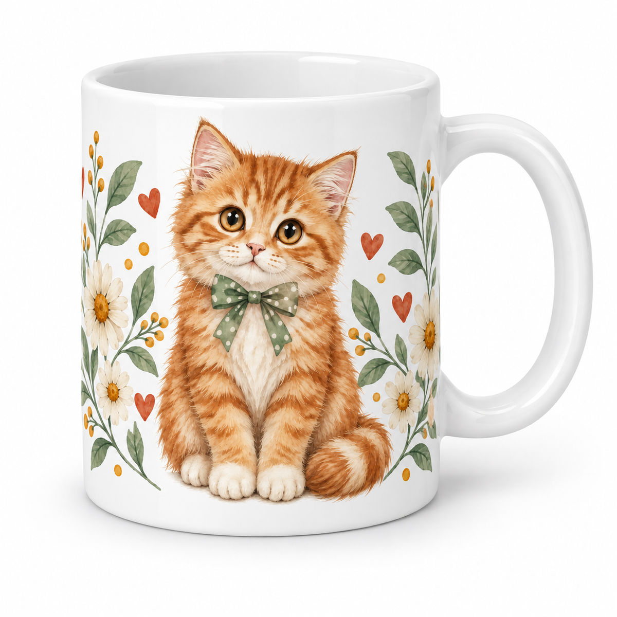 Mug Chaton au nœud à pois