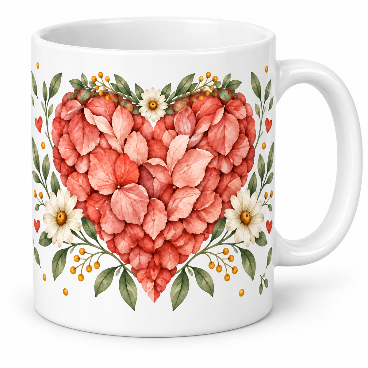 Mug Cœur couronne fleurie