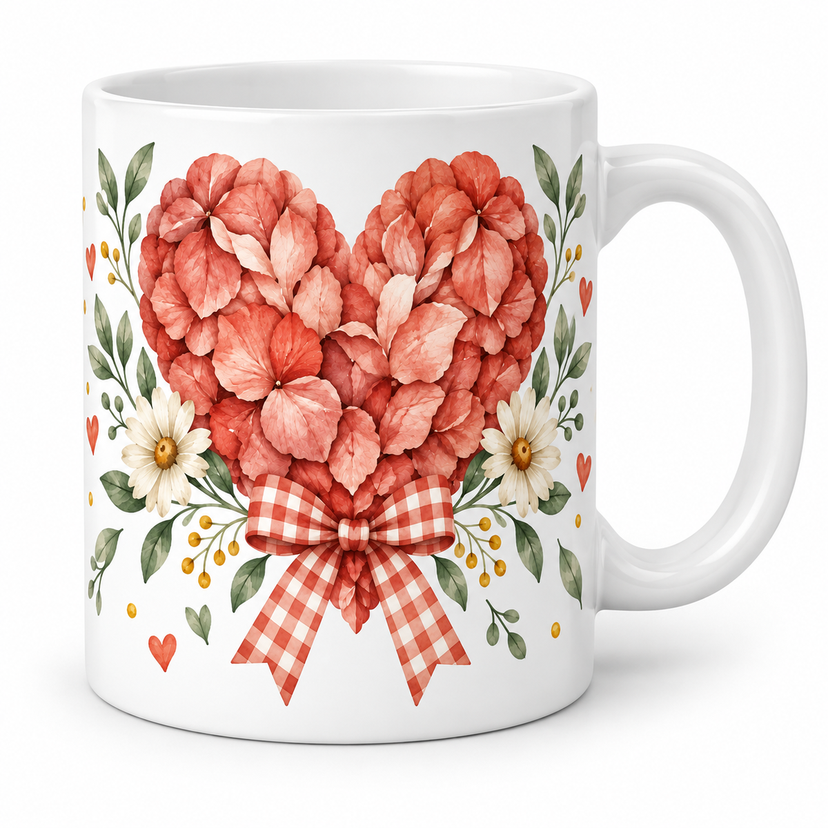 Mug Cœur ruban vichy