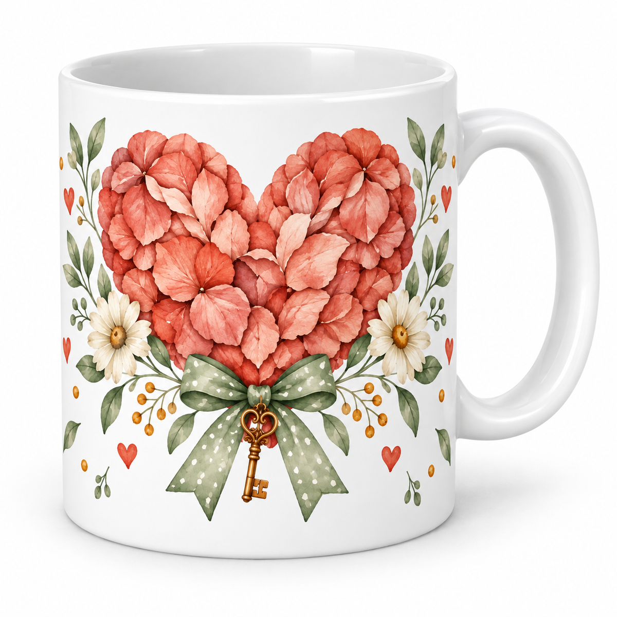 Mug Cœur clé dorée