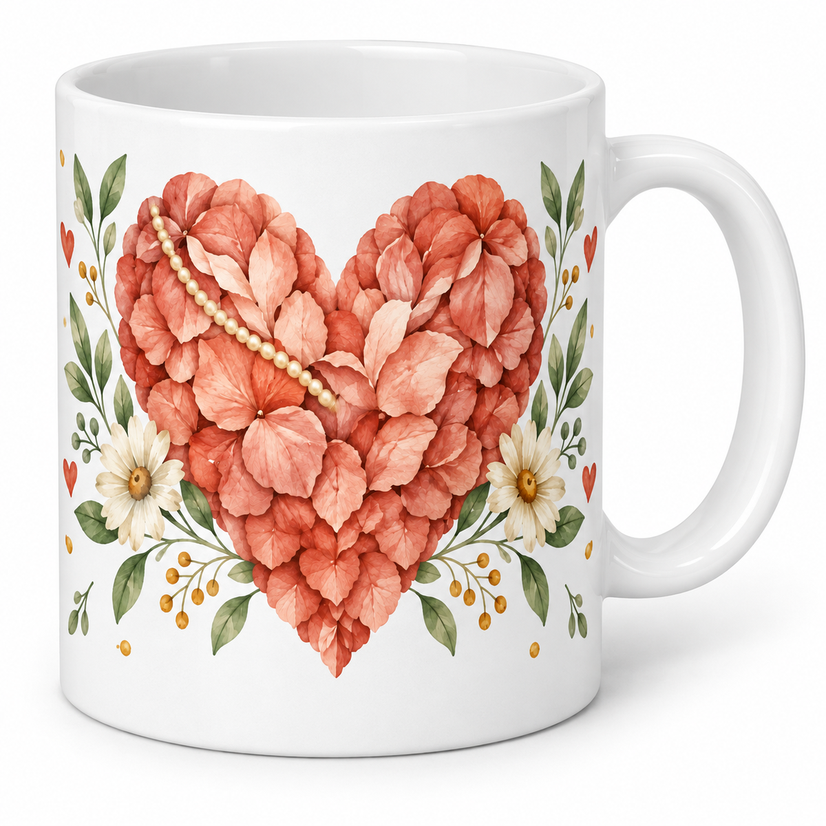 Mug Cœur collier de perles