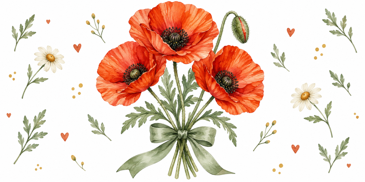 Visuel Coquelicot nœud sauge
