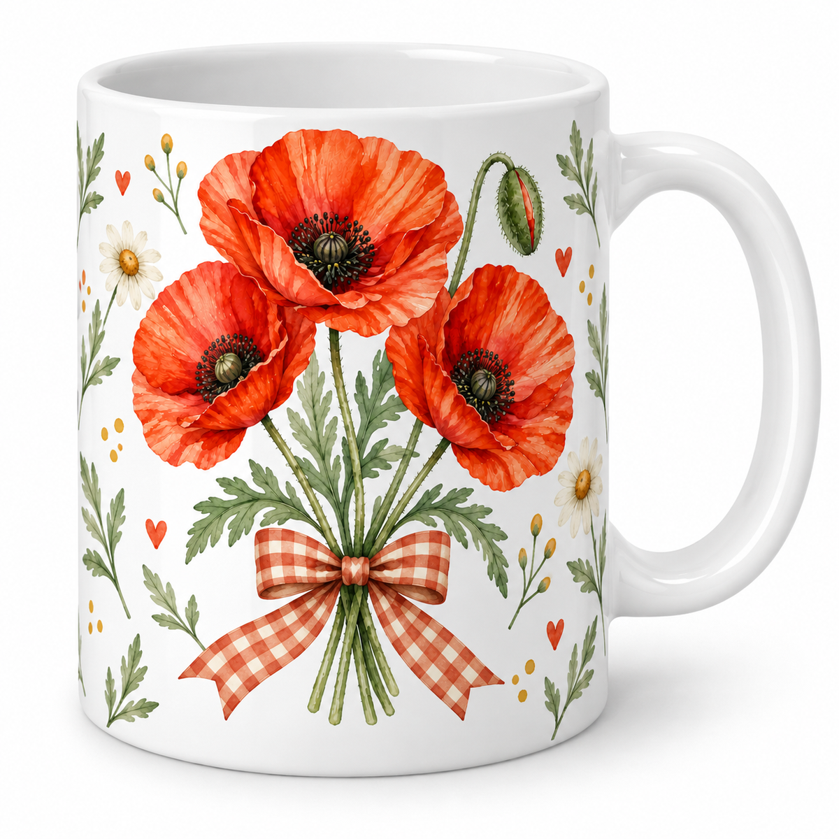 Mug Coquelicot au nœud vichy