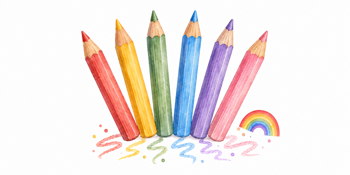 Visuel Crayons arc-en-ciel